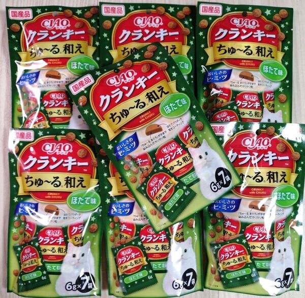 いなば CIAO チャオ クランキー ちゅ〜る和え ほたて味 6g×7袋入り × 7個