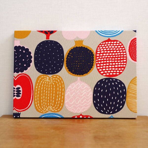 ファブリックパネル 北欧 marimekko Kompotti A4 マリメッコ アートパネル 限定 廃盤生地 インテリア 壁掛け