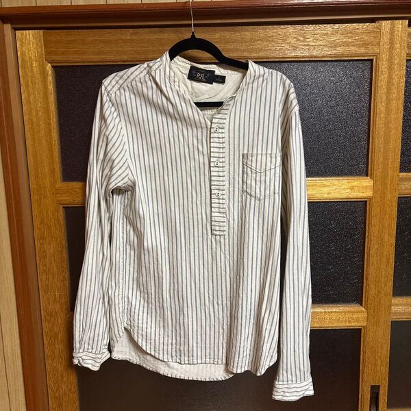 RRL ヘンリーネックシャツ ストライプ