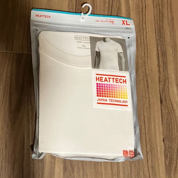 ユニクロ ヒートテック クルーネックT(半袖) XL ホワイト 未使用 メンズ ホワイト UNIQLO