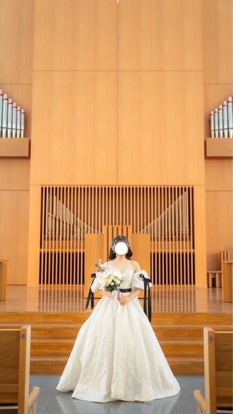 ウェディングドレス オフショルダー リボン 結婚式 ブライダル