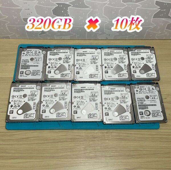 HGST(日立) 2.5インチHDD 10台セット! 320GB ハードディスク データ消去済み 正常品