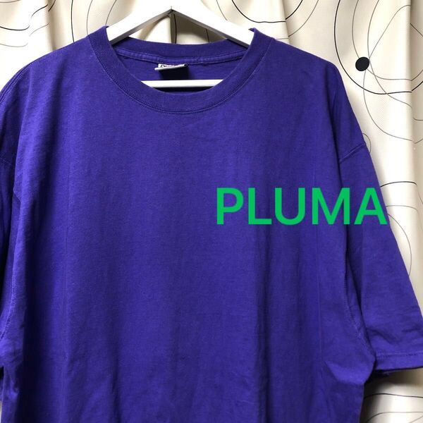 US古着【PLUMA】Heavyweight コットン100% Tシャツ 半袖 パープル 無地 大きいサイズ