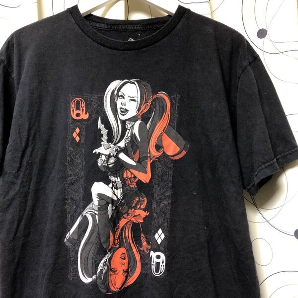 ★US古着★ Harley Quinn ハーレイ・クイーン プリントTシャツ 半袖 Mサイズ ブラック TeeFury