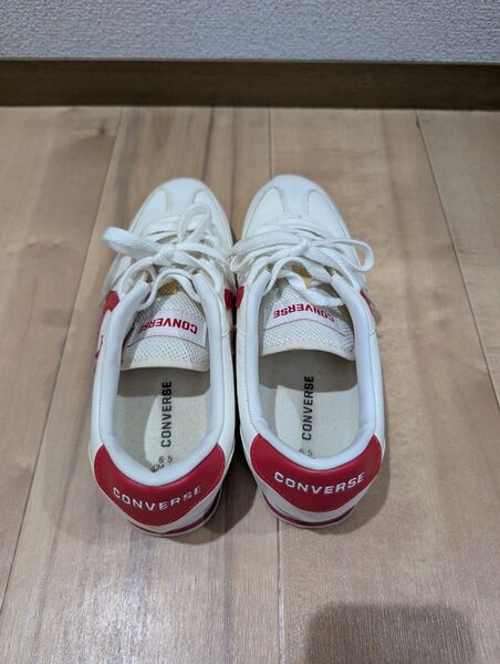 CONVERSE スニーカー 軽量 24.5cm 白×赤
