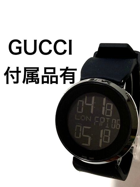 美品! GUCCI アイグッチ デジタル 電池&ベルト新品 メンズ腕時計