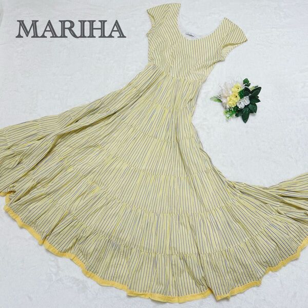 MARIHA マリハ 草原の虹のドレス ロング マキシ丈 ワンピース ティアード フレア 38 M