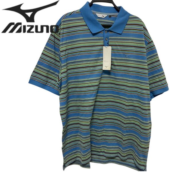 MIZUNO GOLF ポロシャツ 半袖 ボーダー 新品未使用タグ付き メンズ 4Lサイズ ミズノゴルフ Tシャツ トップス