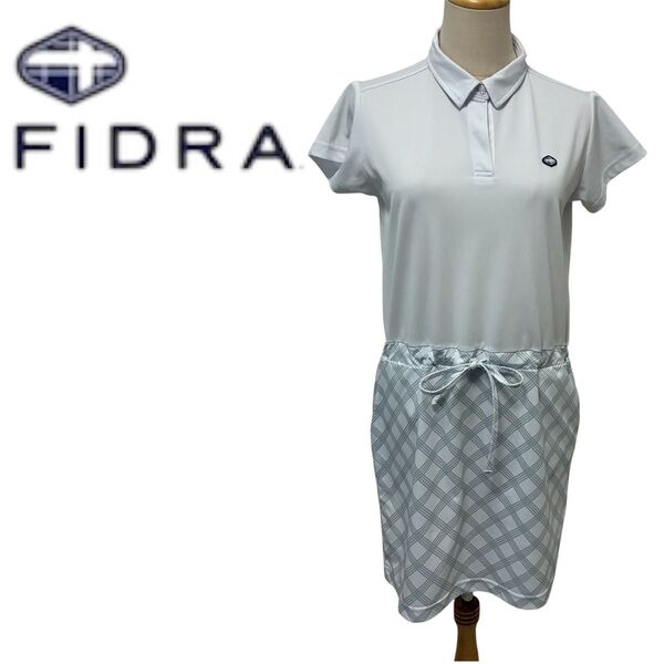 FIDRA ゴルフウェア ワンピース フィドラ レディース 美品 ポロシャツ ウエストリボン Mサイズ GOLF 半袖 Tシャツ