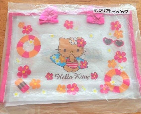 新品 サンリオ ハローキティ くじ 日焼け クリアトートバッグ キティ サンリオ