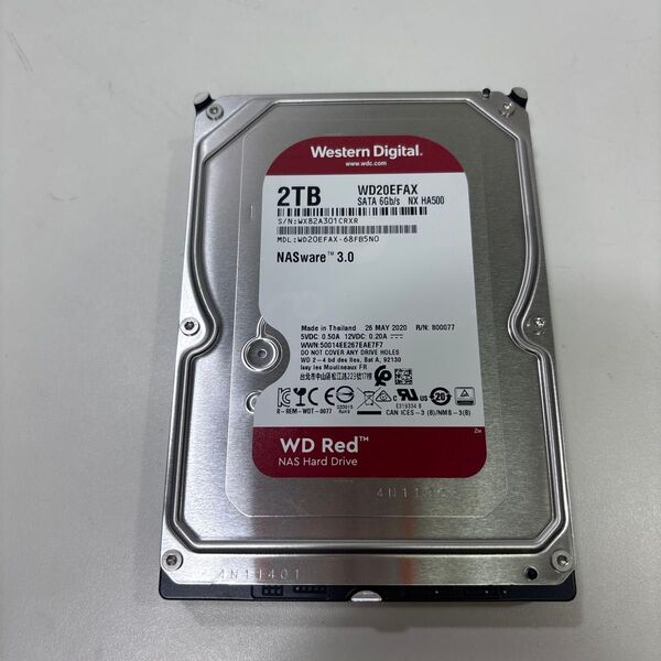 WDRed 3.5インチ HDD 2TB 7109時間 ♯1673