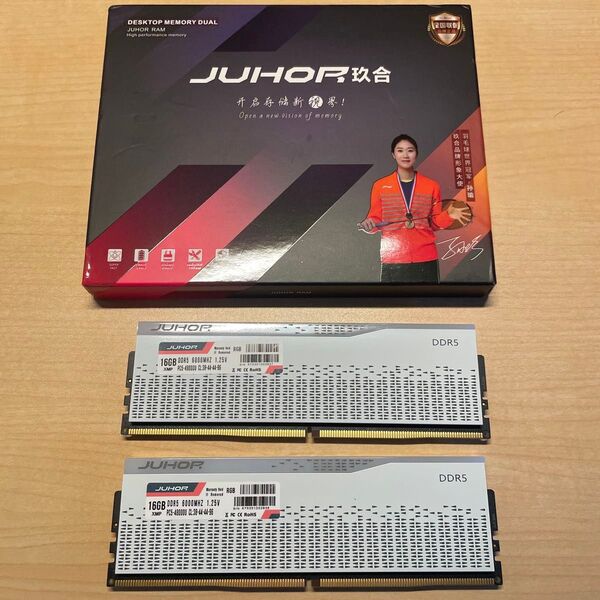 【不具合あり ジャンク】JUHOR DDR5 メモリ RAM RGB 16GBx2