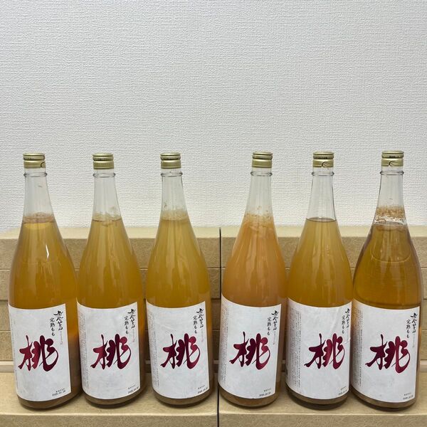 【定価:19500】Z1 鳳凰美田完熟もも酒一升瓶6本セット 2025年3月製造5本、2025年1月製造1本