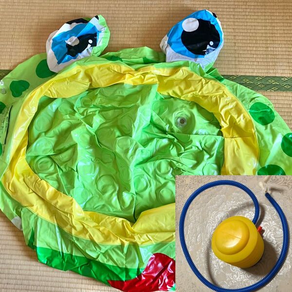 【最終値下】【ジャンク品】カエルちゃん プール & 空気入れセット