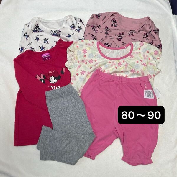 子供服 まとめ売り 6点セット サイズ80・90 Disney UNIQLO パジャマ 女の子 女児 キッズ 半袖 ユニクロ