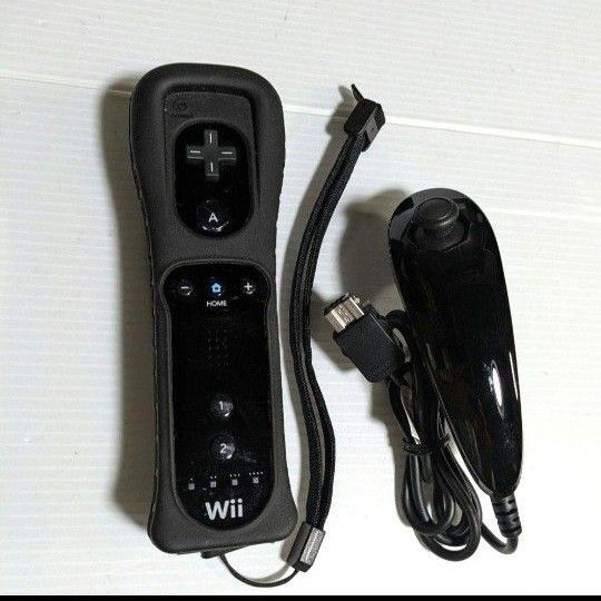 Wii リモコン ヌンチャクセット黒 ブラック 任天堂純正品 シリコンカバー