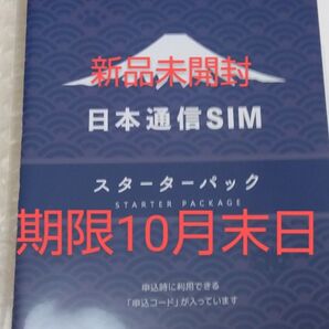 日本通信SIM スターターパック 期限10月末日