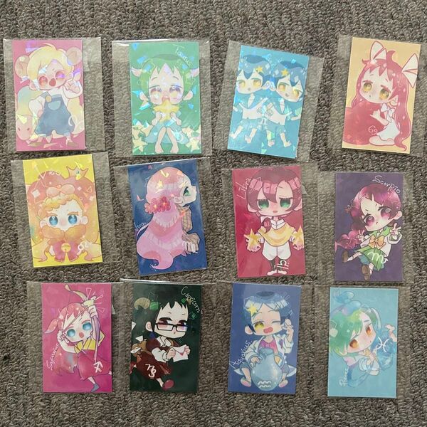 ☆【12星座擬人化】手作りホログラムステッカーセット(全12種)