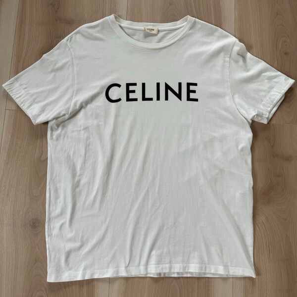 【希少】CELINE セリーヌ ロゴ入 Tシャツ 白 ホワイト