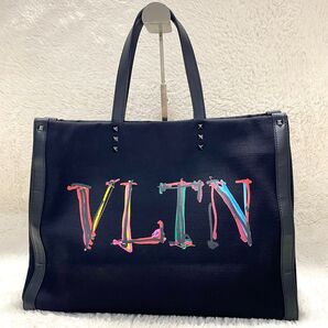 ヴァレンティノガラヴァーニ VLTN キャンバス レザートートバッグ