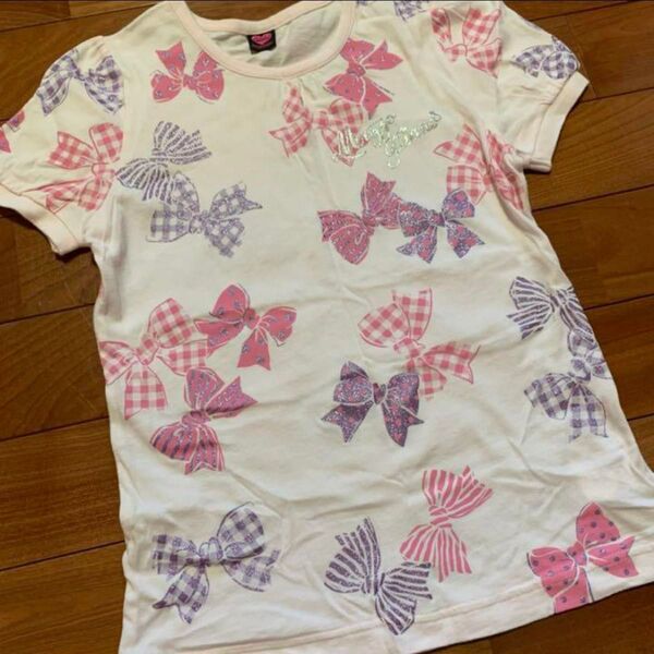mezzo piano メゾピアノ Tシャツ リボン