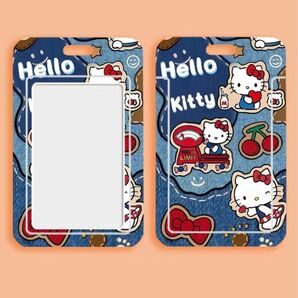 ハローキティ IDカードホルダー デニム風 未使用