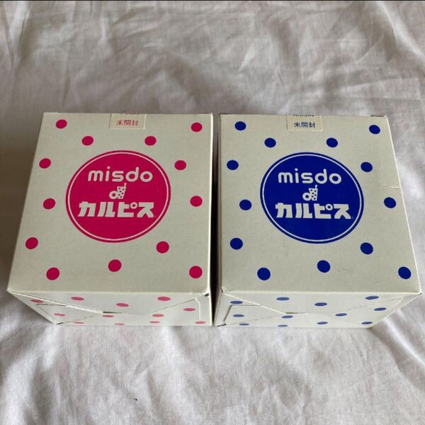 未開封Misdo カルビス 変わるんグラス&マドラー 2014 ガラスコップ 2個
