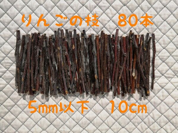 国産 りんごの枝 小枝 80本 かじり木 長野 信州 安曇野 りんごバー 工作材料 ハムスター チンチラ デグー ウサギ