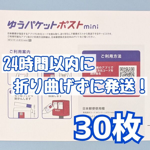 30枚 ゆうパケットポストmini ゆうパケットポストミニ 封筒 発送 専用