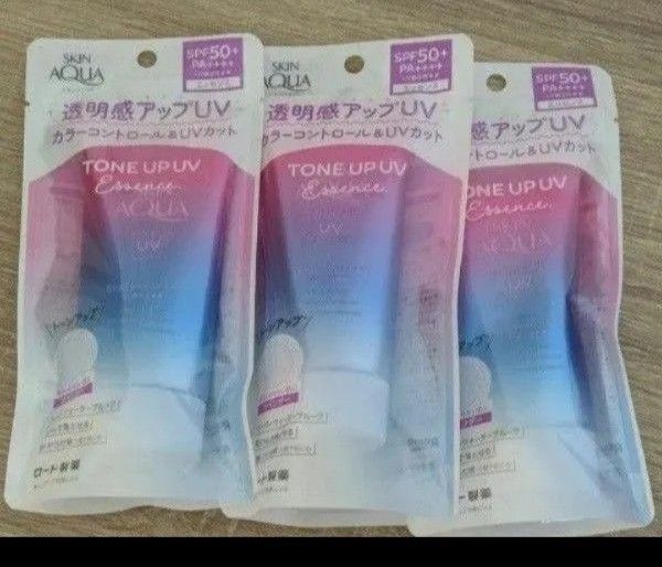 ロート製薬 スキンアクアトーンアップ UV エッセンスラベンダー 日やけ止めエッセンス 顔からだ 80g 3個