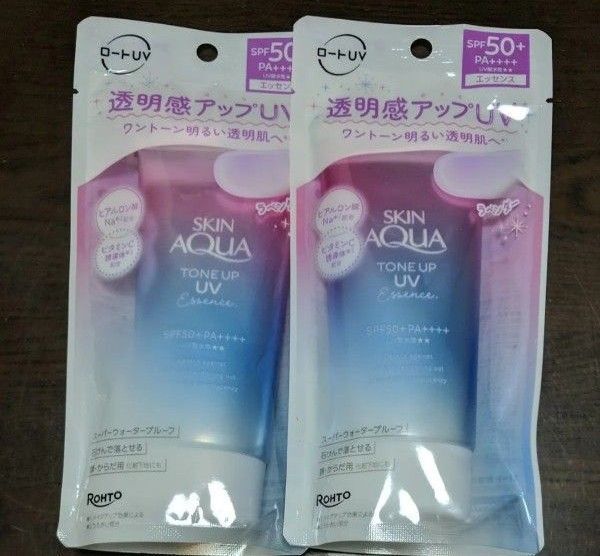 クーポン有 ロート製薬 スキンアクアトーンアップ UV エッセンスラベンダー 日やけ止めエッセンス 顔からだ 80g×2個