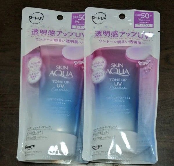 クーポン有 ロート製薬 スキンアクアトーンアップ UV エッセンスラベンダー 日やけ止めエッセンス 顔からだ 80g×2個