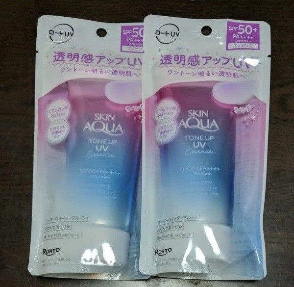 クーポン有 ロート製薬 スキンアクアトーンアップ UV エッセンスラベンダー 日やけ止めエッセンス 顔からだ 80g×2個