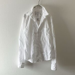 未使用☆Frank&Eileen 白シャツ XS シワ加工 コットンシャツ ベーシック 大人カジュアル アイリーン 長袖シャツ