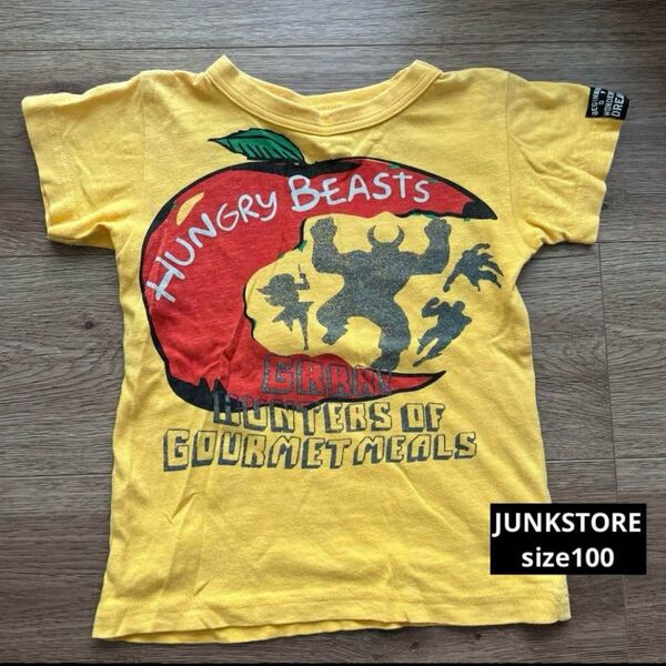 JUNKSTORE サイズ100 オシャレプリントTシャツ 半袖 イエロー ◎