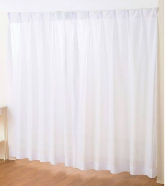 ミラーレースカーテン ホワイト 丈176 cm x 幅100 cm (2枚組) 遮像 省エネ 遮熱 外から見えにくい 透けない