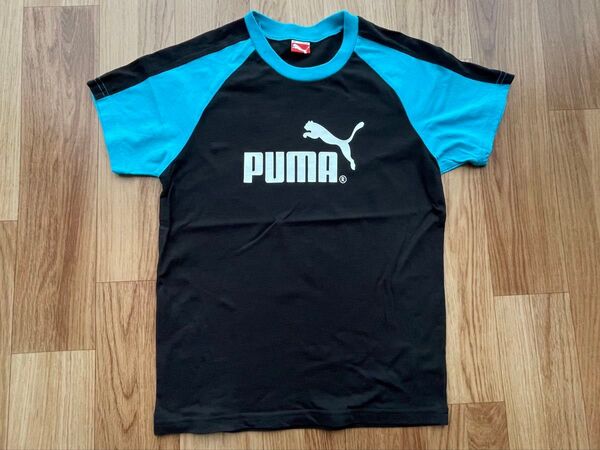 PUMA プーマ 半袖Tシャツ 150 黒×ブルー