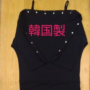 カットソー L 七分袖 ブラック 着回し自由 ジャイロホワイト