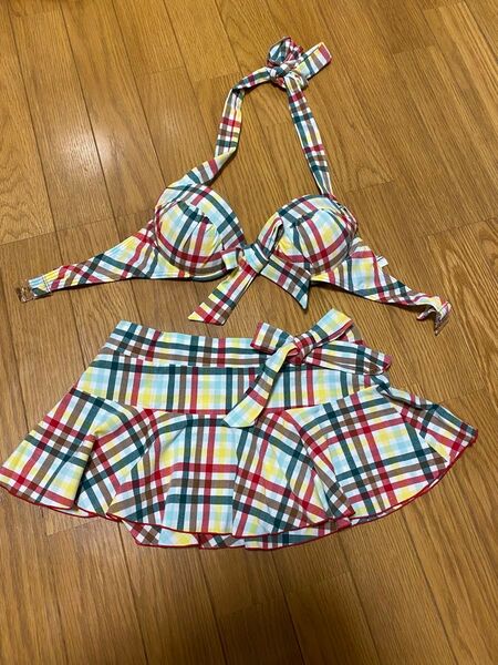 Arnold Palmer チェック柄ビキニ トップスとスカート2点のみ パンツなし