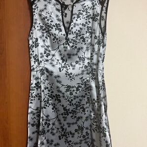 ザラ ZARA trf チャイナ風ワンピース チャイナ風カットソー ノースリーブワンピース 花柄 グレー