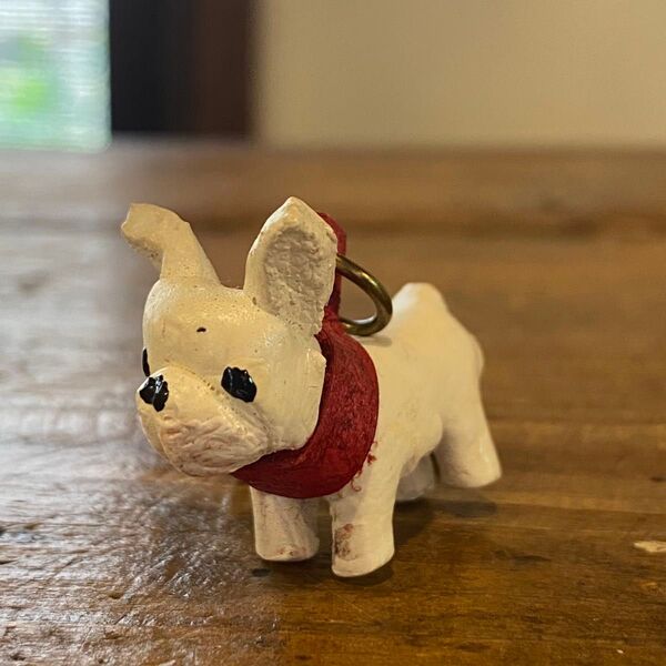 革製フレンチブルドッグ キーホルダー ハンドメイド
