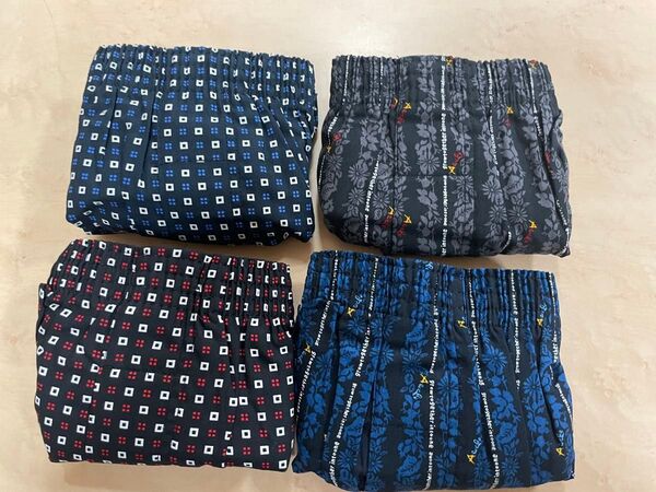 L寸メンズトランクス綿100%まとめて4枚前開きありZ