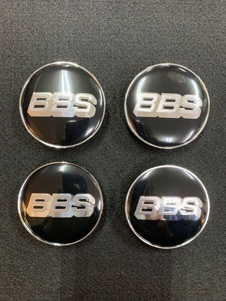◆高品質◆60mm BBS ロゴ ブラック シルバー3Dロゴ センターキャップ リング付き◆★1台分4個1セット★