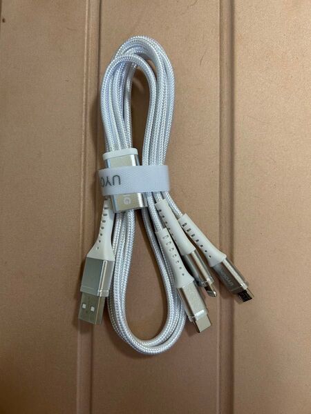 充電ケーブル 3in1 急速1.2m充電コードType C Micro USB 3台同時充電Android
