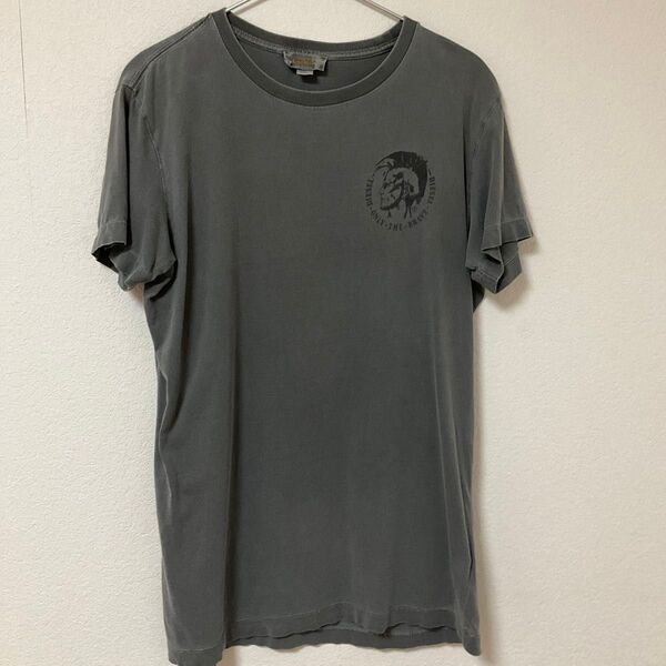 diesel ダメージTシャツ モヒカン グレー Lサイズ