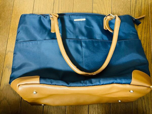 トートバッグ ネイビー レザー A4収納可