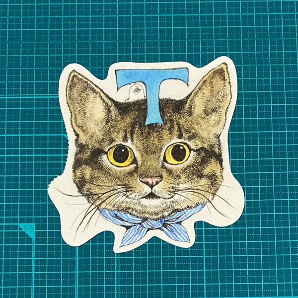 ヒグチユウコ イニシャルT ねこちゃん 青スカーフ ポストカードブック