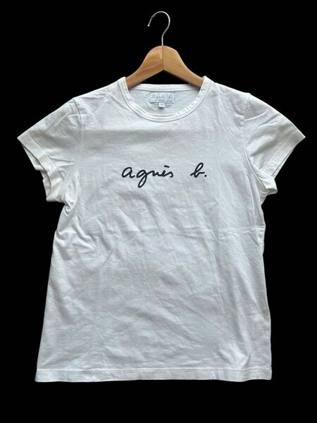 【やや訳あり】アニエスベー ロゴT 半袖Tシャツ 白 M