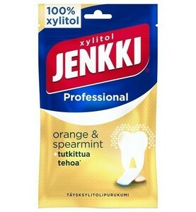 Cloetta Jenkki クロエッタ イェンキ プロ オレンジ＆スペアミント味 キシリトール ガム 4袋×90g フィンランドのお菓子です