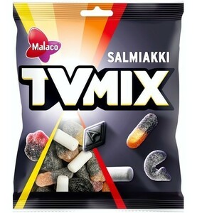 Malaco TV Mix テレビ ミックス サルミアッキ 1袋×280g 北欧のお菓子です